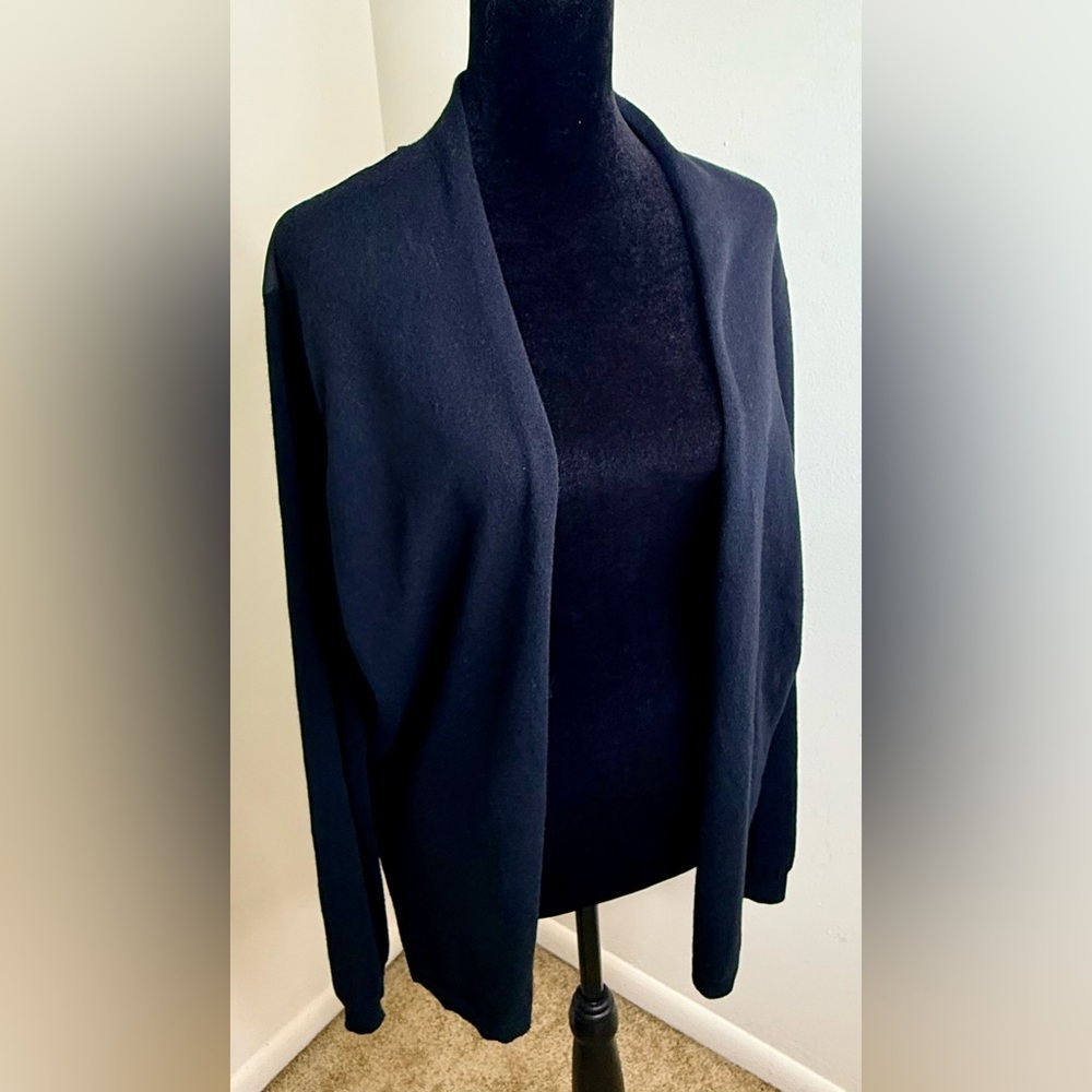 Ted Baker London preppy chic floral open front black lightweight cardigan med - Picture 3 of 8